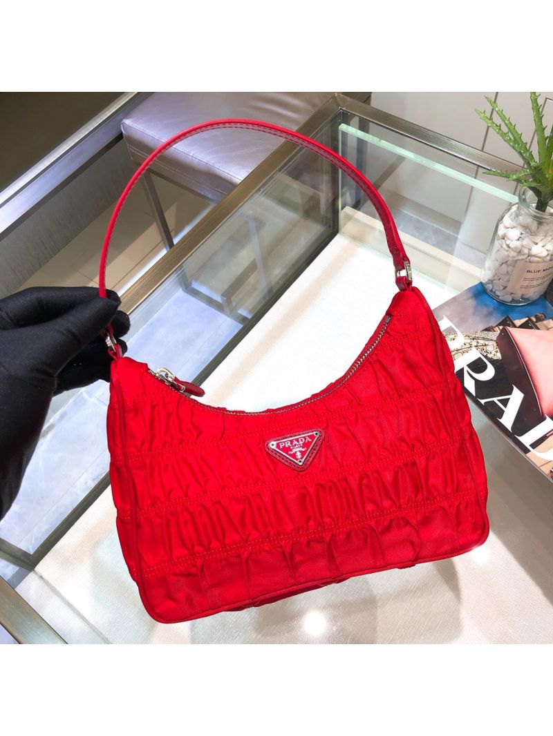 Prada Nylon And Saffiano Leather Mini Bag 1NE204 Red