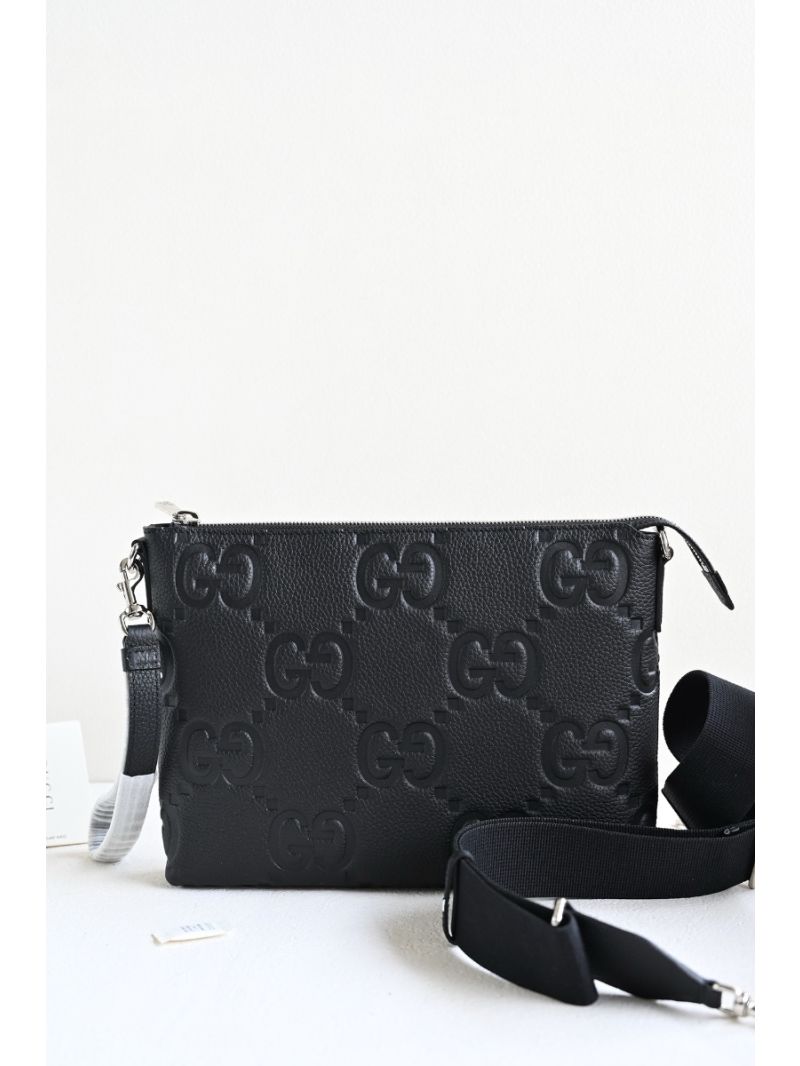 Gucci Medium Jumbo GG Messenger Bag 696009 Black