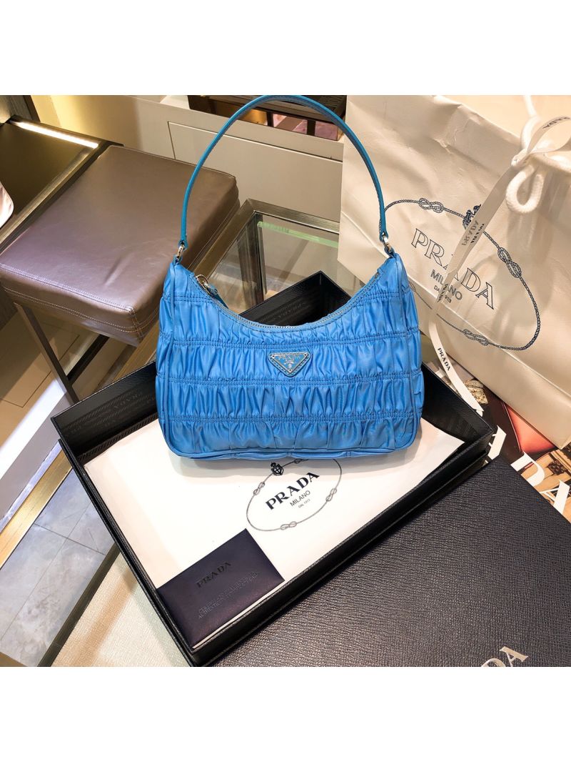 Prada Nylon And Saffiano Leather Mini Bag 1NE204 Periwinkle Blue