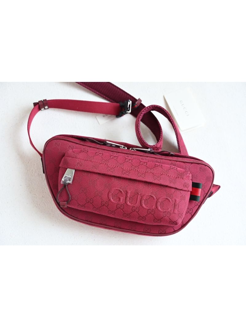 Gucci Small GG Crossbody Bag 802096 Rosso Ancora red canvas