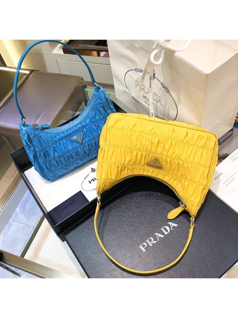 Prada Nylon And Saffiano Leather Mini Bag 1NE204 Yellow