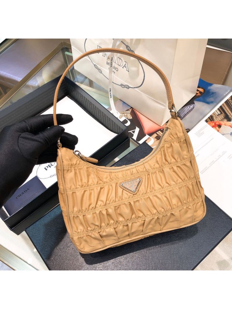 Prada Nylon And Saffiano Leather Mini Bag 1NE204 Nude