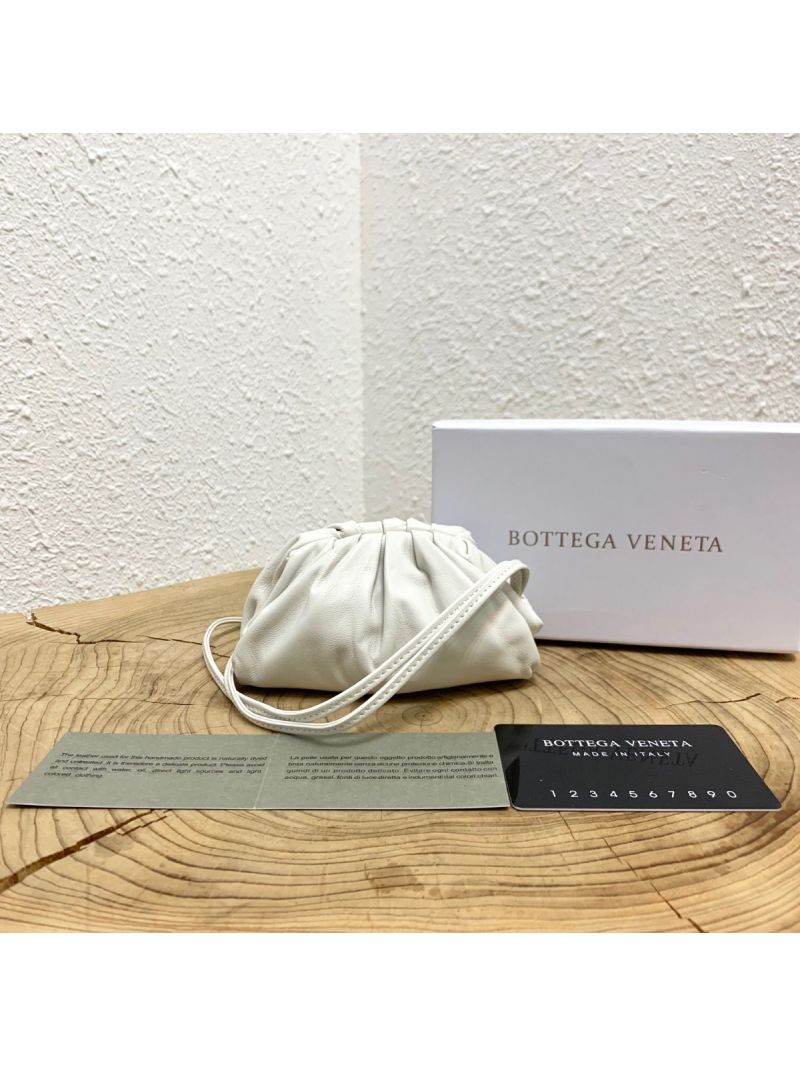 Bottega Veneta BV Mini The Pouch Charm in Butter Calf Coin Purse 577816 White
