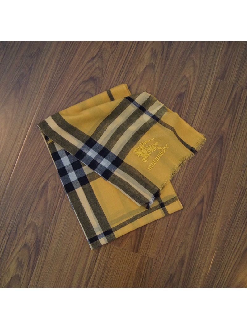 Burberry Lightweight Check Wool and Silk Scarf 37432321 Yellow