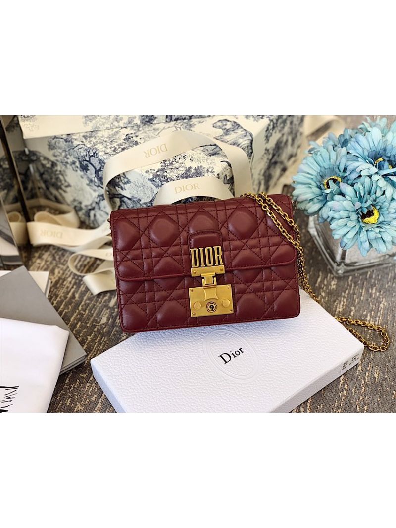 Dior Dioraddict Wallet On Chain Cutch Wine