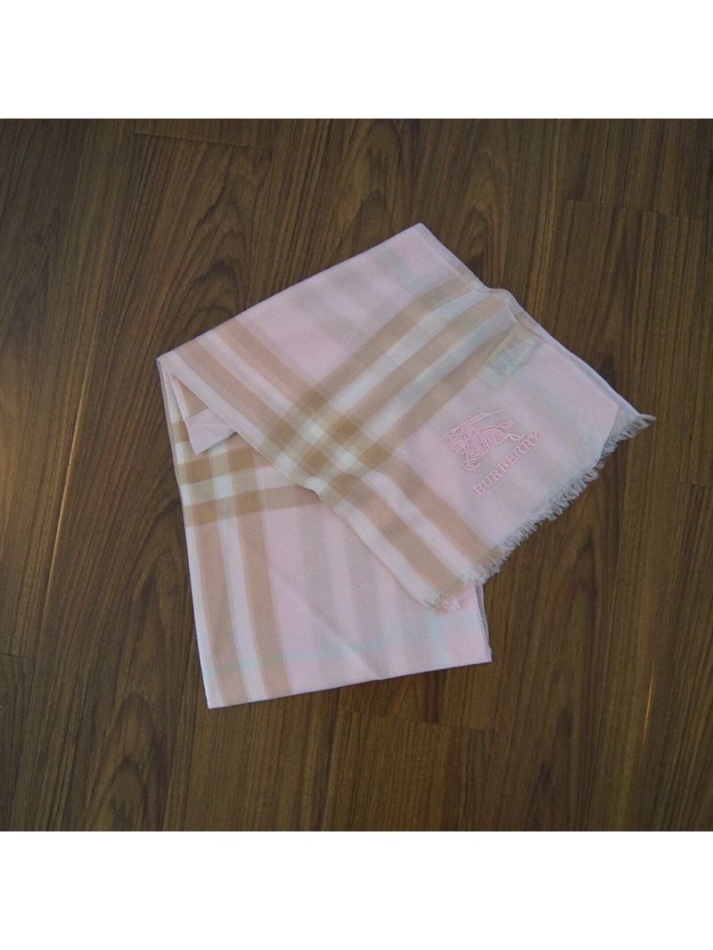 Burberry Lightweight Check Wool and Silk Scarf 37432321 Pink
