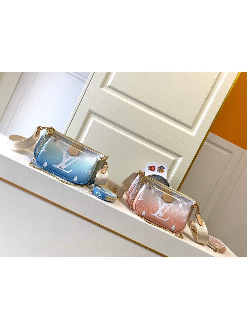 Louis Vuitton LV Multi Pochette Accessoires Gradient Pastel Monogram Giant M57634 Blue