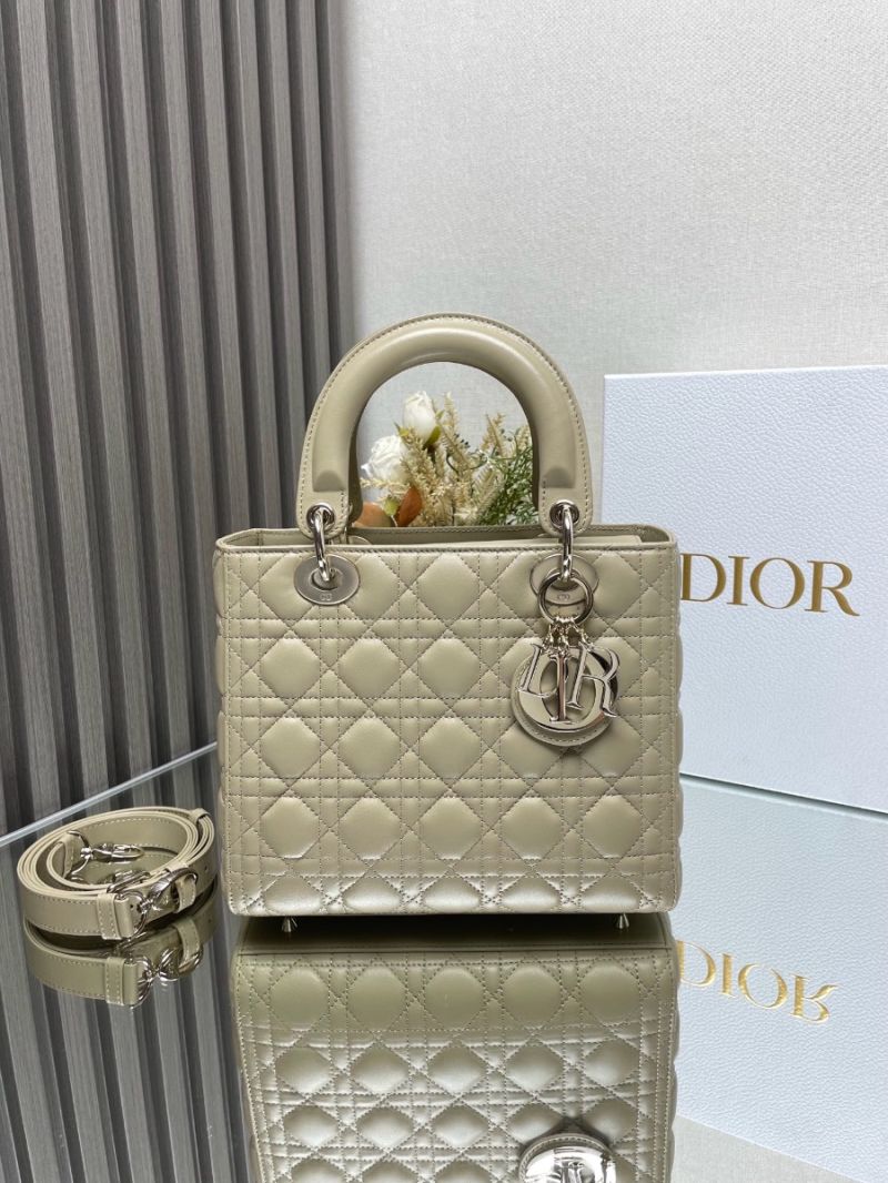Dior Lady Dior Medium Flap Cover Quilted in Cannage Lambskin Leather Bag M0565 Sand-Colored