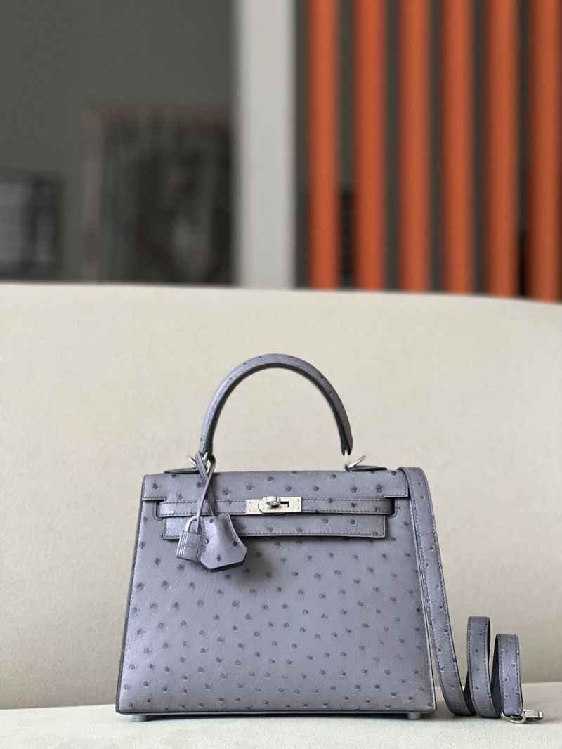 Hermès Kelly Ostrich Leather in 82 Agate