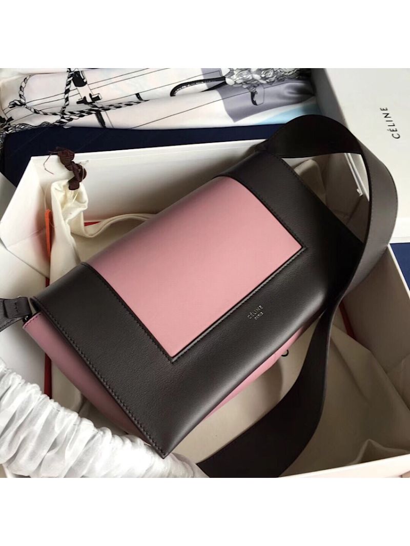 Celine Medium Frame Bag in Antique Rose/ Liquorice Shiny Smooth Calfskin 180263