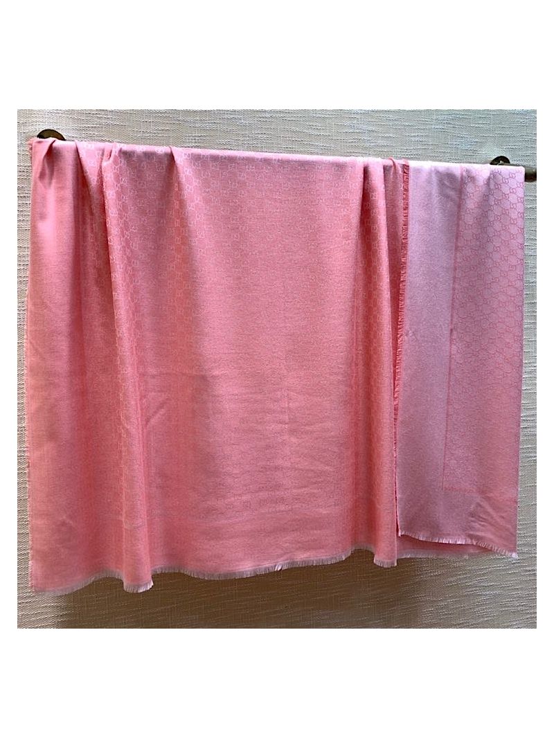 Gucci Lamé GG Jacquard Shawl 499352 Pink 