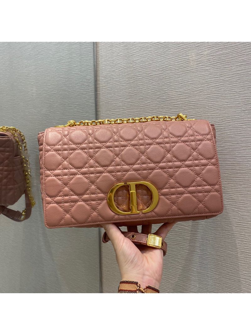Dior Large Caro Bag Soft Cannage Calfskin M9243 Ros Des Vents