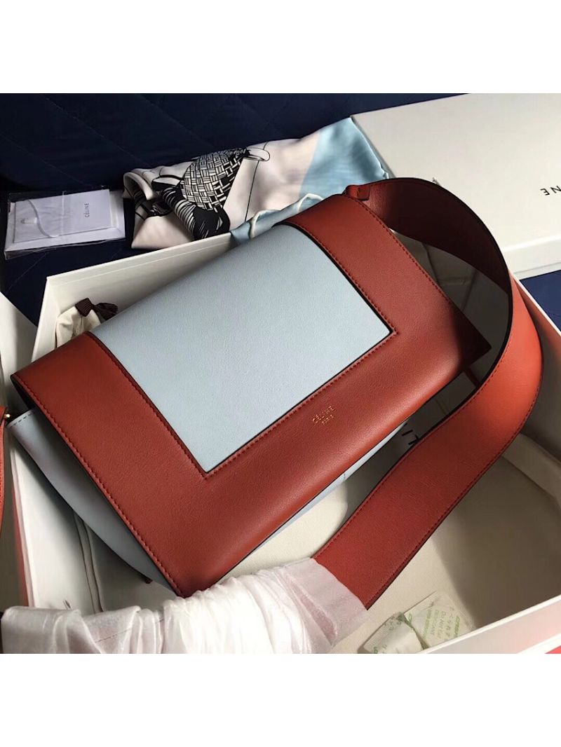 Celine Medium Frame Bag in Maple/Frost Shiny Smooth Calfskin 180263