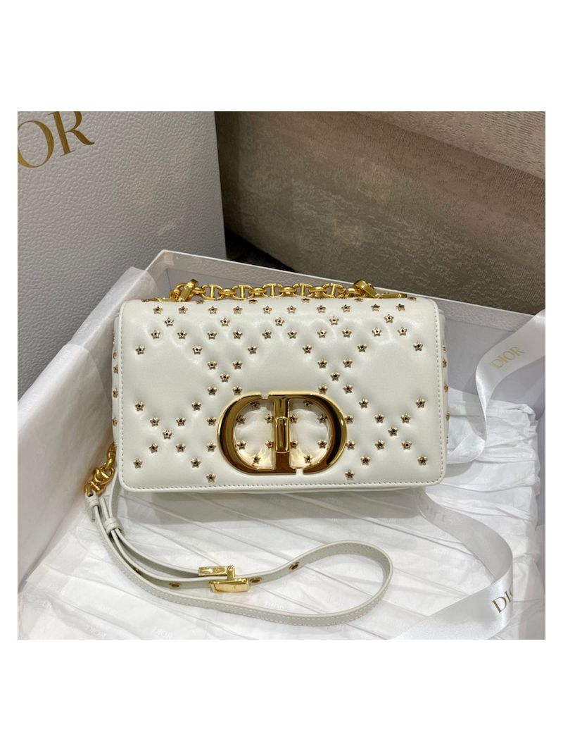 Dior Small Caro Bag Latte Lucky Star Cannage Lambskin M9241U