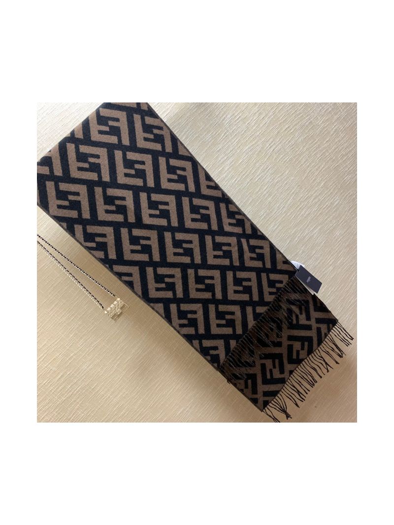 Fendi FF Scarf Brown Cashmere FXT260