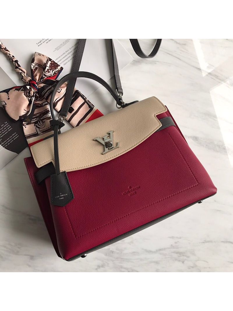 Louis Vuitton LV Lockme Ever M51395 Lie de Vin Red and Crème