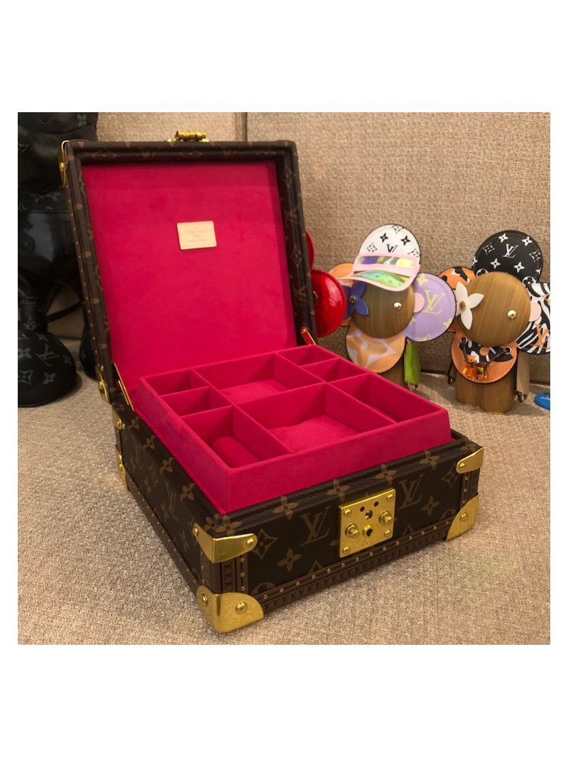 Louis Vuitton LV Jewelry Box M20040 Monogram Canvas with Rose Lining