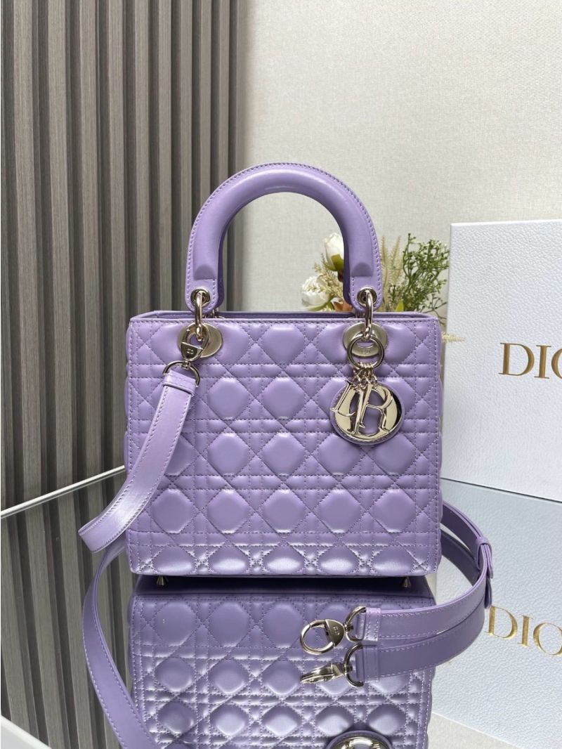 Dior Lady Dior Medium Quilted in Cannage Lambskin Leather Bag M0565 Lilac