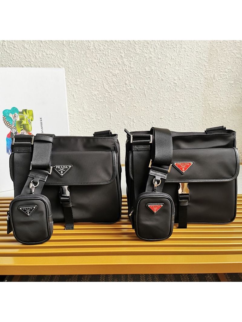 Prada Nylon Cross-Body Bag 2VH110 Black