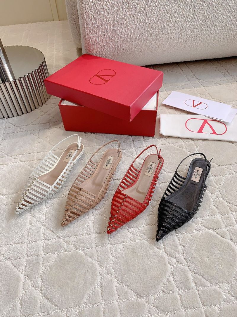 Valentino Wispy Rockstud Slingback Ballerinas VAL587Y