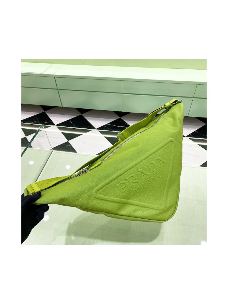 Canvas Prada Triangle Bag 2VY007 Fern Green