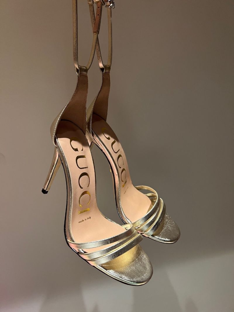 Gucci Heeled Metallic Sandal 551213