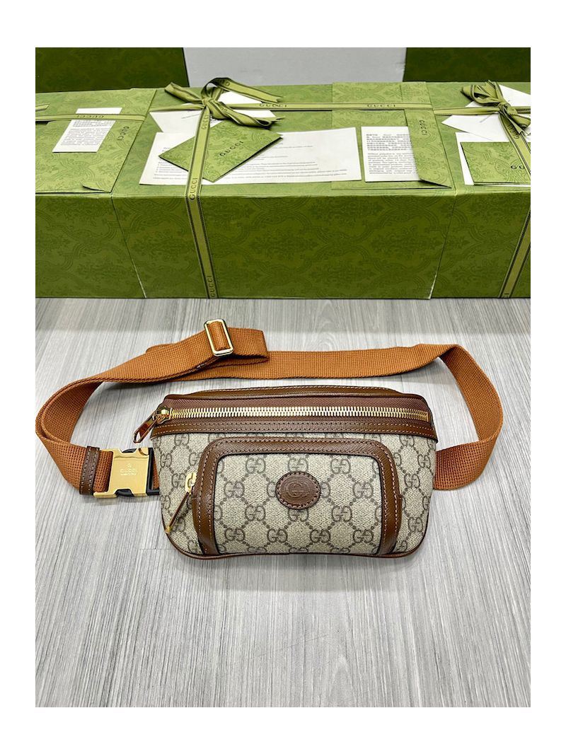 Gucci Belt Bag With Interlocking G 682933 Brown 