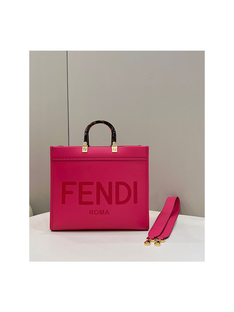 Fendi Medium Sunshine Shopper Rose Pink Leather 8BH386
