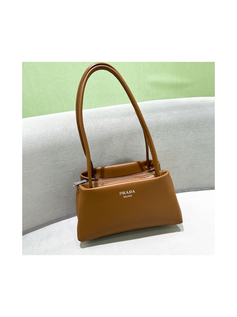 Prada Small Leather Bag 1BA368 Brown