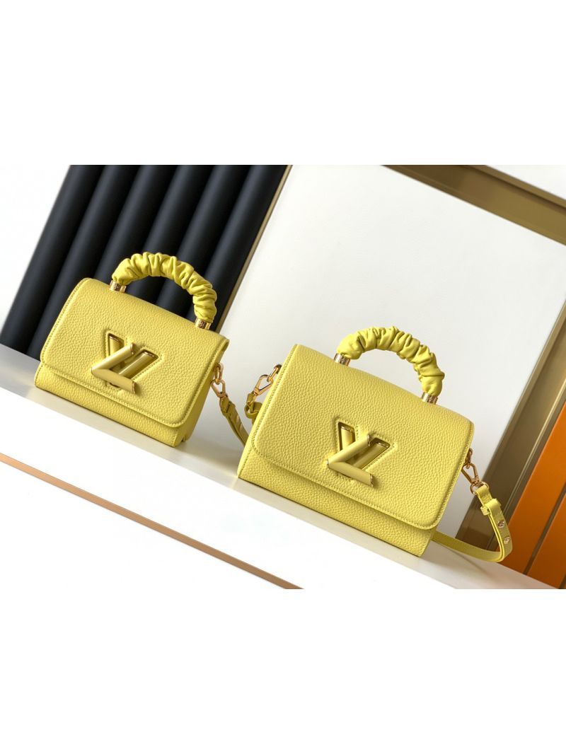 Louis Vuitton LV Twist with Scrunchie Leather Top Handle M58691 M58688 Yellow