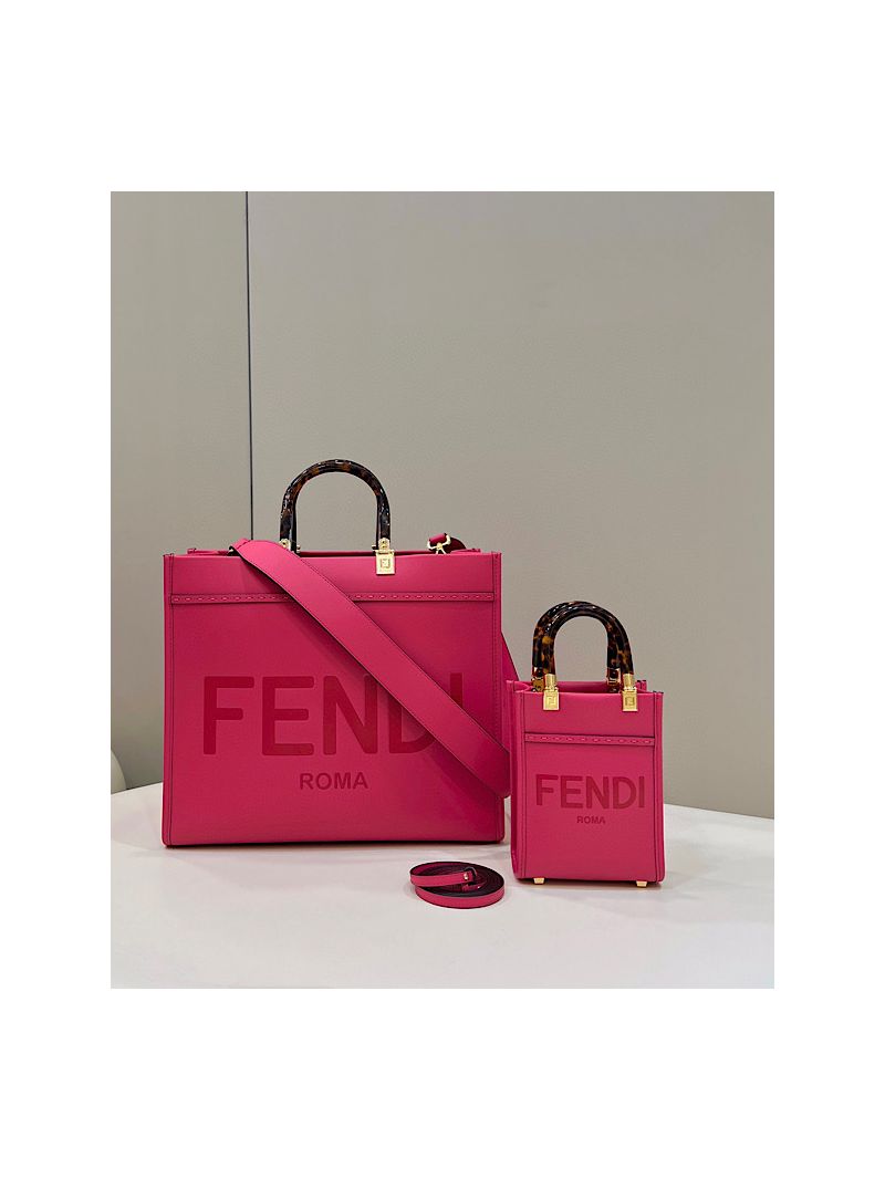 Fendi Mini Sunshine Shopper Rosy Pink leather mini bag 8BS051