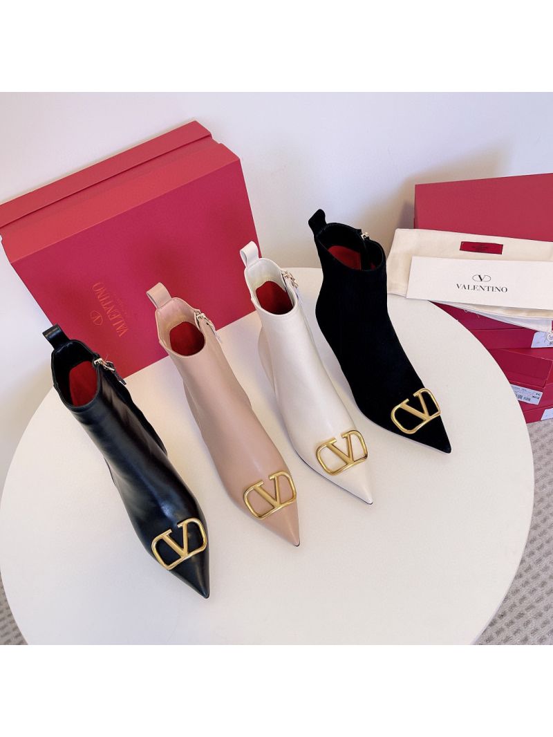 Valentino VLogo 80 Leather Ankle Boots