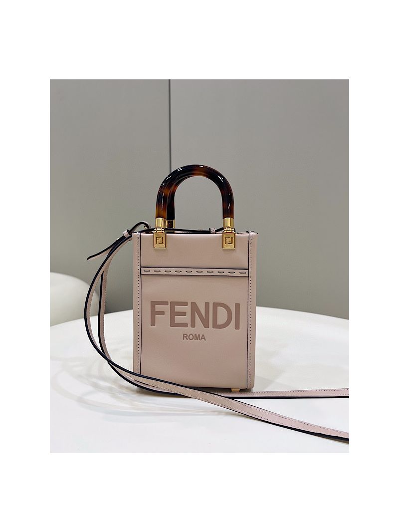Fendi Mini Sunshine Shopper Light Pink leather mini bag 8BS051