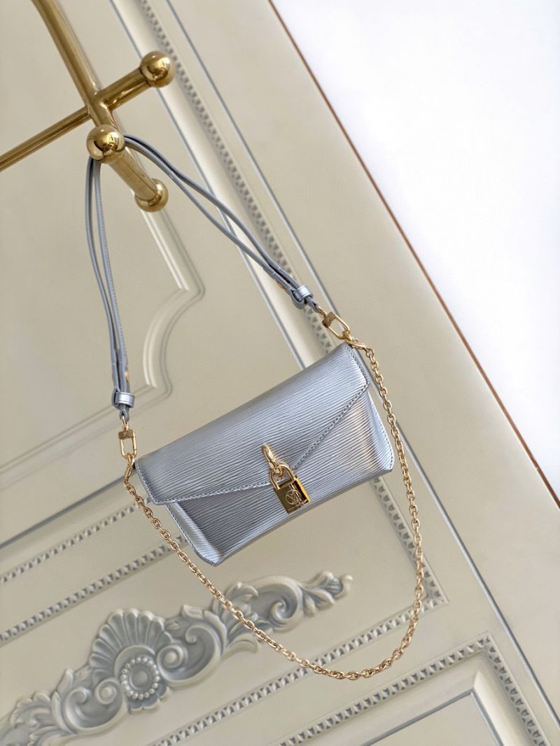 Louis Vuitton LV Padlock On Strap Handbag M80682 Epi Leather Metallic Silver