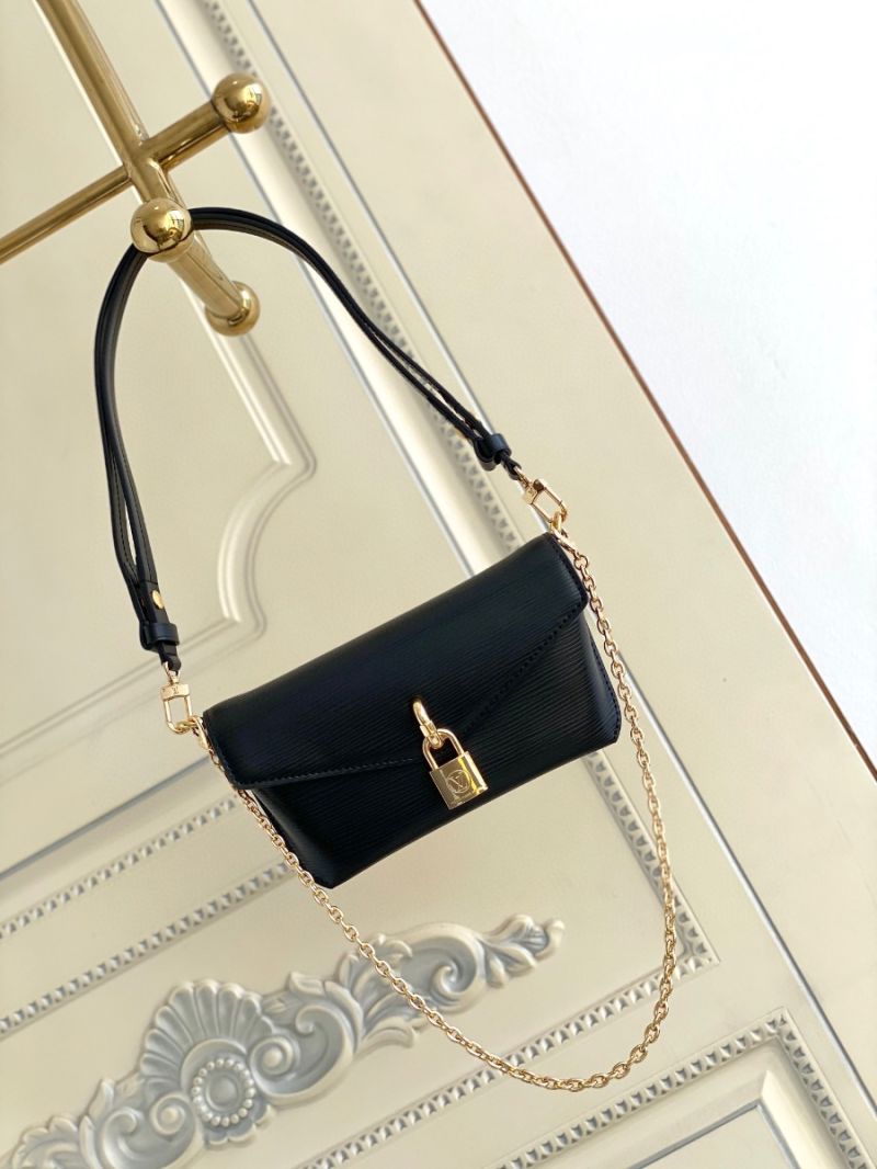 Louis Vuitton LV Padlock On Strap Handbag M80682 Epi Leather Black