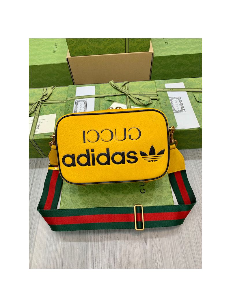 Adidas X Gucci Small Shoulder Leather Bag 702427 Yellow
