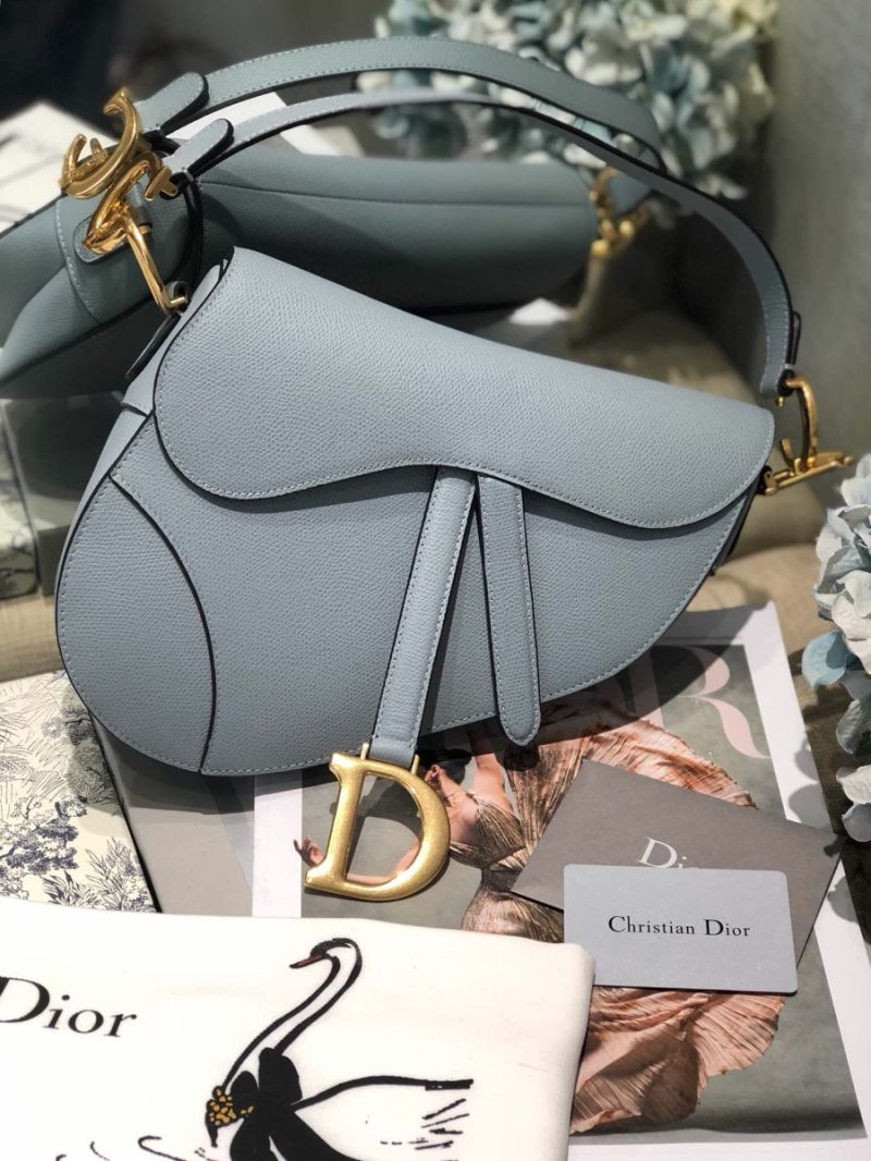 Dior Saddle Bag in Grained Calfskin Baby Blue