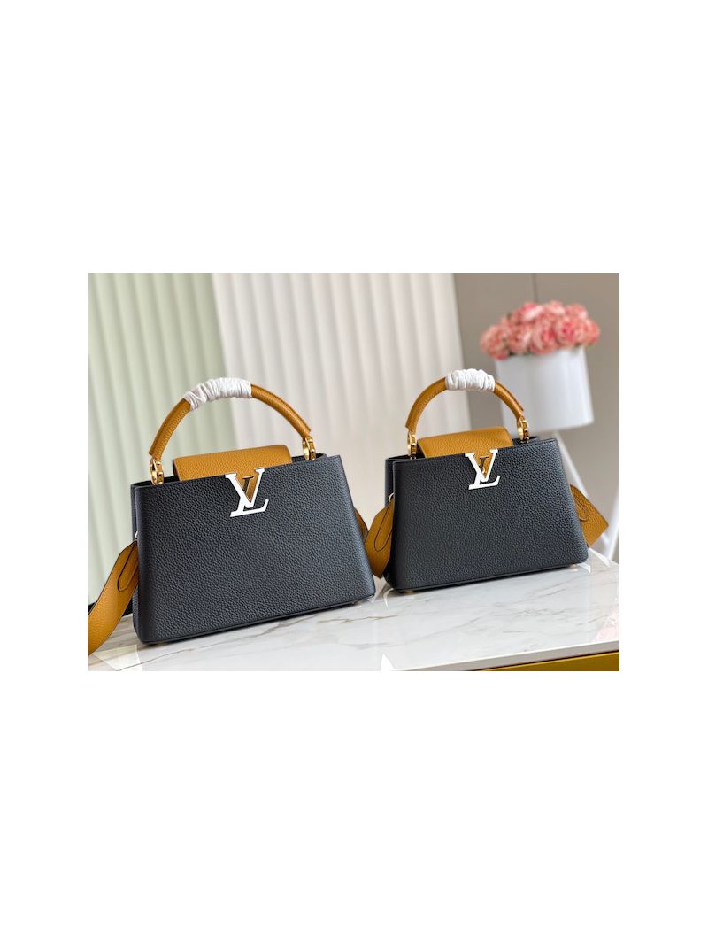 Louis Vuitton LV Capucines BB MM M59466 Black Gold Arizona
