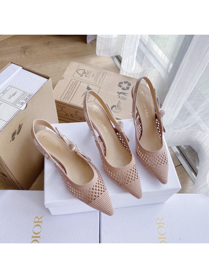 Dior J'adior Slingback Pump Black Nude Embroidery KCP882