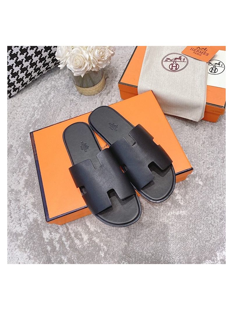 Hermes Izmir Sandals in Smooth Calfskin H181403 Black