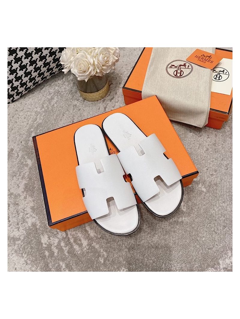 Hermes Izmir Sandals in Smooth Calfskin H181403 Blanc