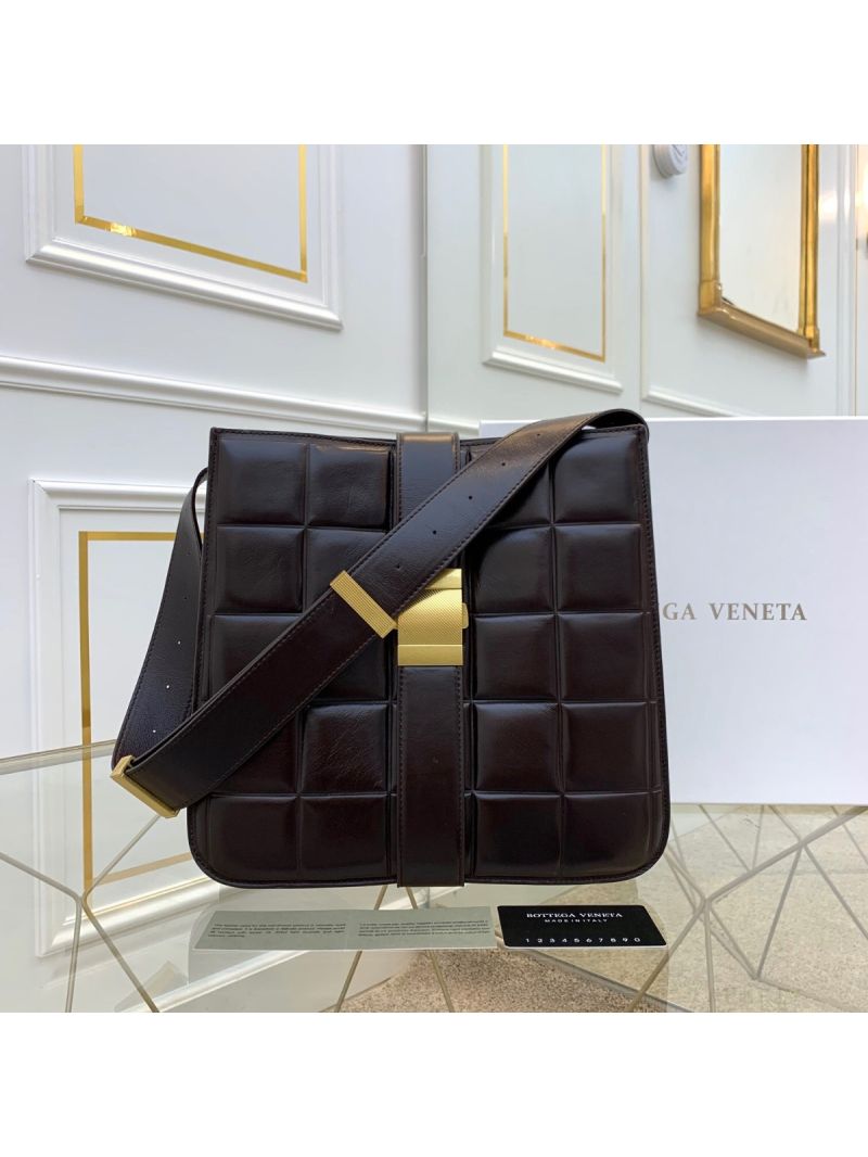 Bottega Veneta BV Padded Marie Bag in Paper Calf 578344 Fondente