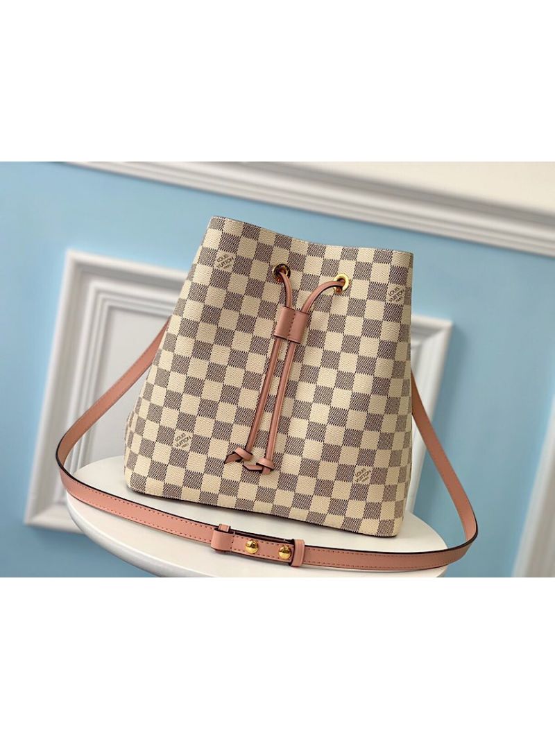 Louis Vuitton LV NeoNoe M40152 Damier Azur in Rose Ballerine