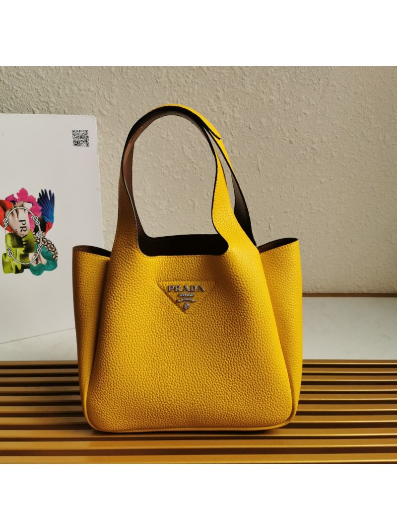 Prada Leather Handbag 1BG335 Yellow