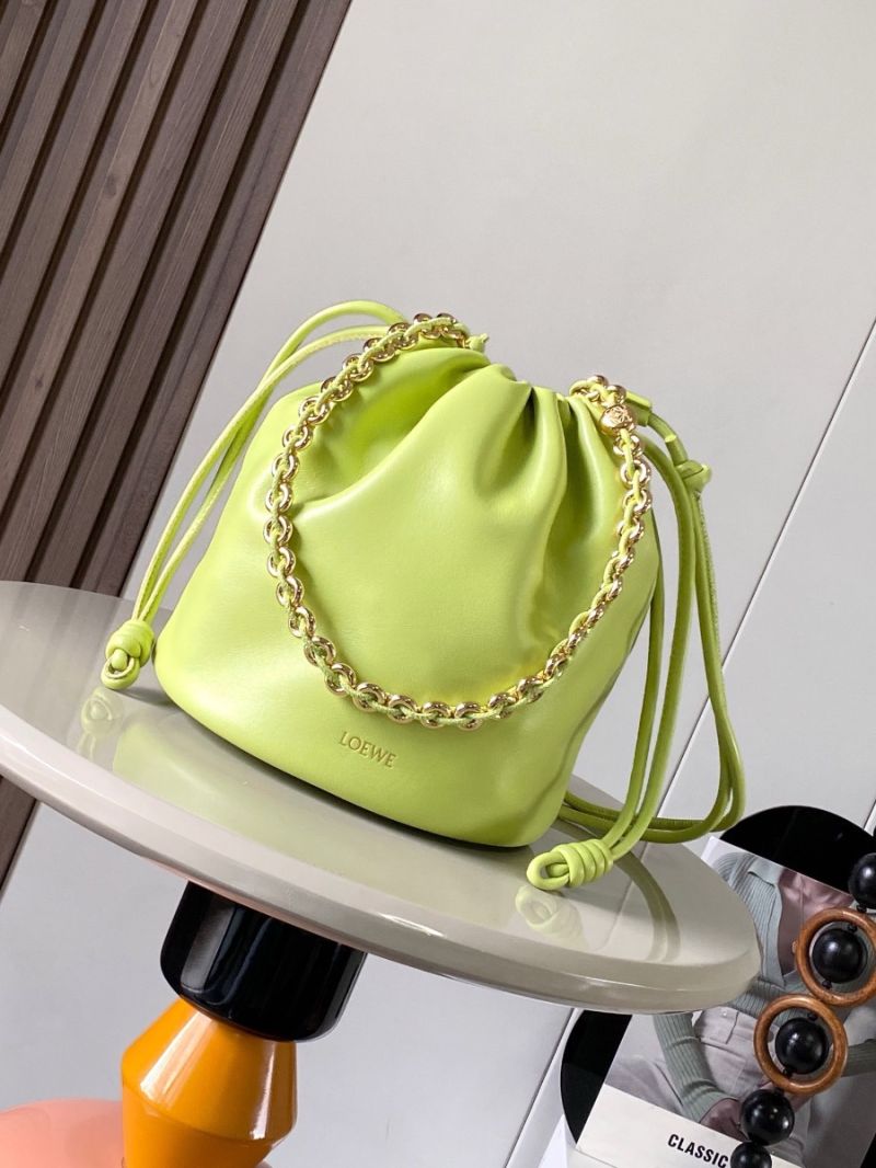 Loewe Flamenco Purse Bucket In Mellow Nappa Lambskin A411FPB Anise