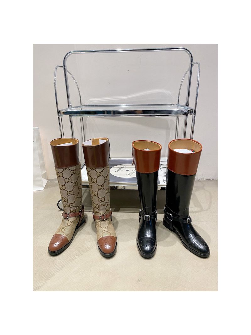 Gucci Knee-high Boot With Harness 678278 GG canvas