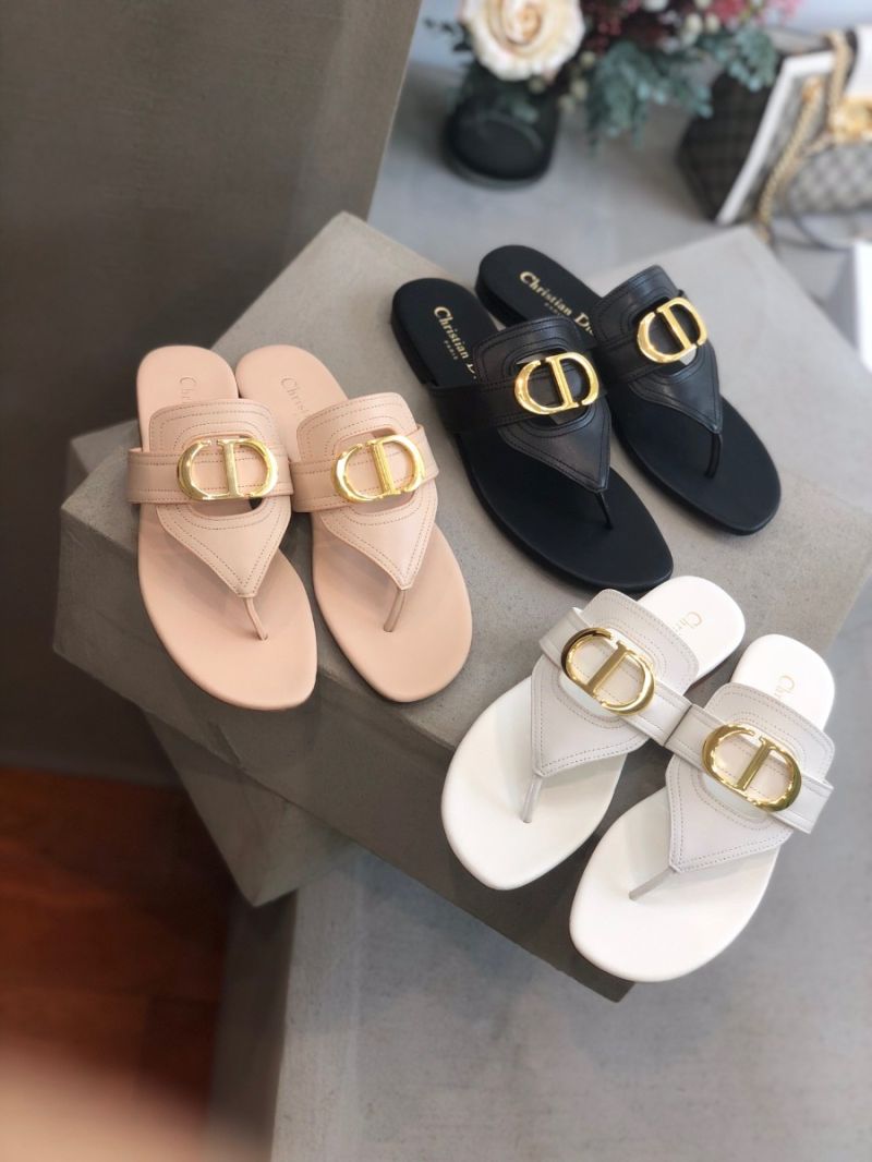 Dior 30 Montaigne Flat Thong KCQ386 Black