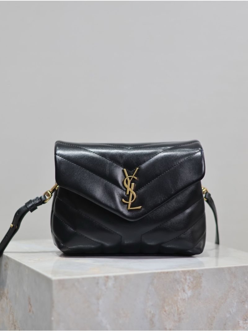Yves Saint Laurent YSL Loulou Toy Bag In Matelassé "Y" Leather 467072 Black