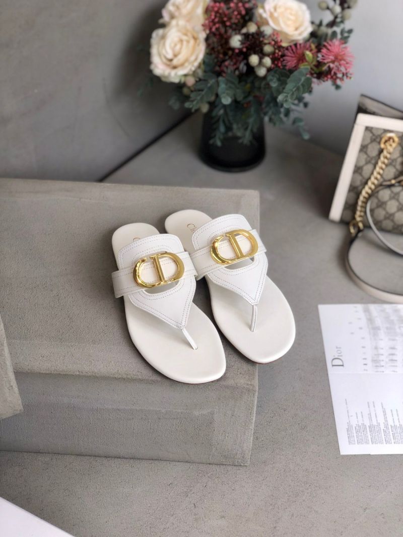 Dior 30 Montaigne Flat Thong KCQ386 White