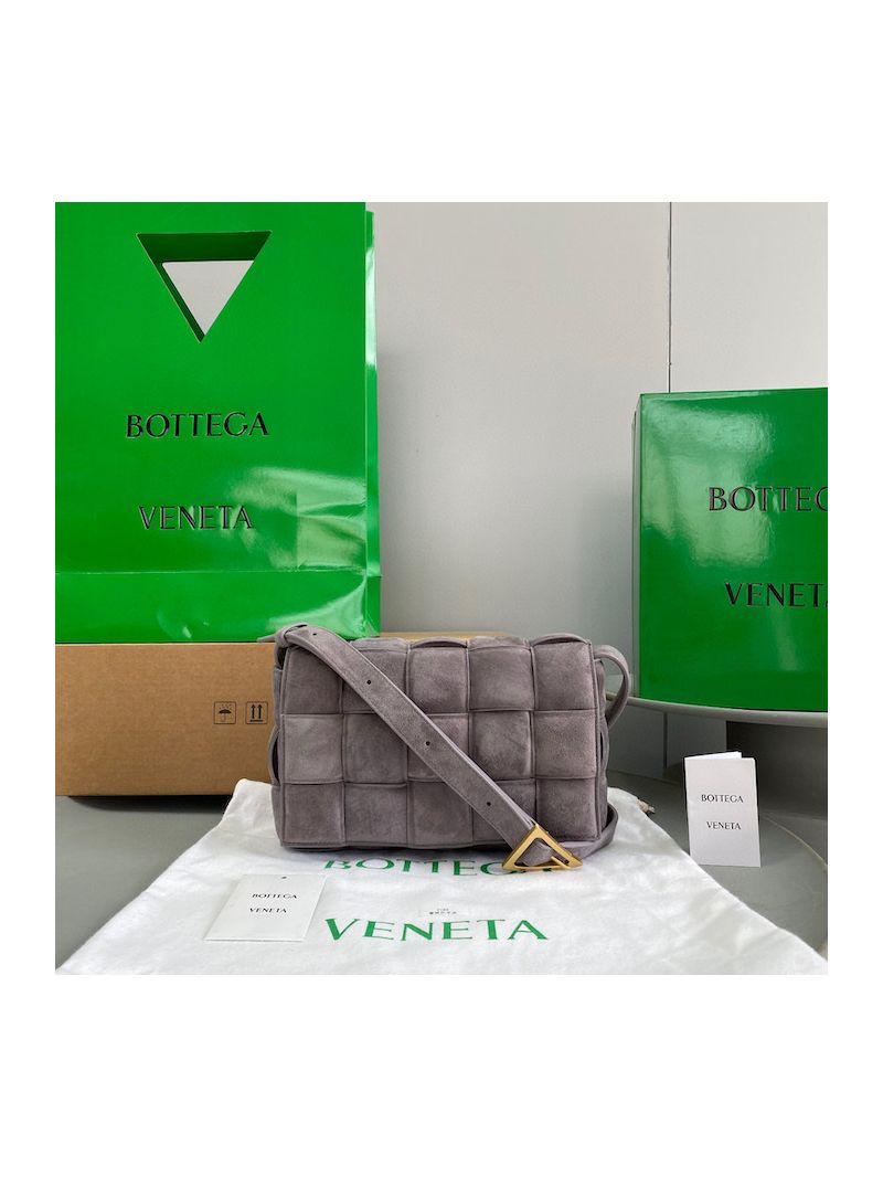 Bottega Veneta BV Padded Cassette Bag in Suede Grey 591970v